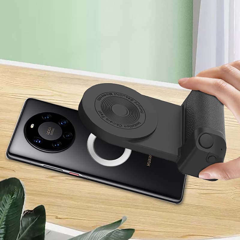 ChubbyGrip GlowClick - Magnetic Camera Grip with Ring Light - Wireless Remote & Phone Holder for iPhone/Android