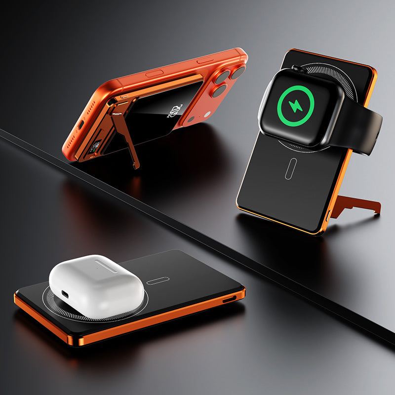 ChubbyPower Lite - 5000/10000 mAh Magnetic Power Bank With Hidden Stand &Built-in cable