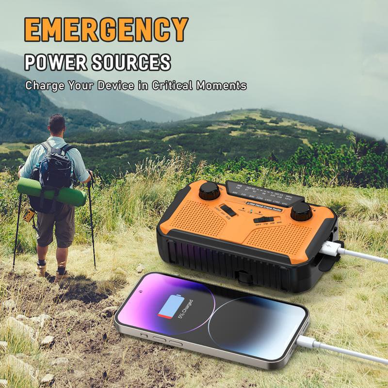 ChubbyRescue™ Ranger Pro - Survival Radio - Solar/Crank/AA Triple-Power + NOAA Storm Tracker