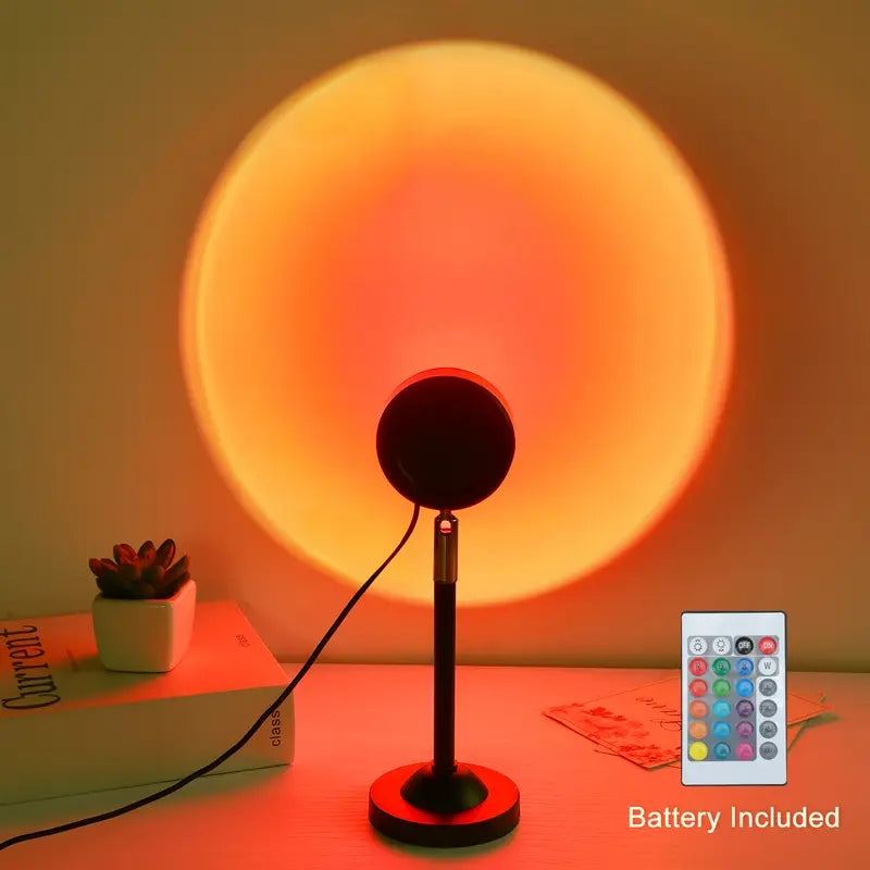 ChubbyVibe SunsetBeam - 180° Adjustable Sunset Projector - 4 Mode RGB Mood Light with Remote