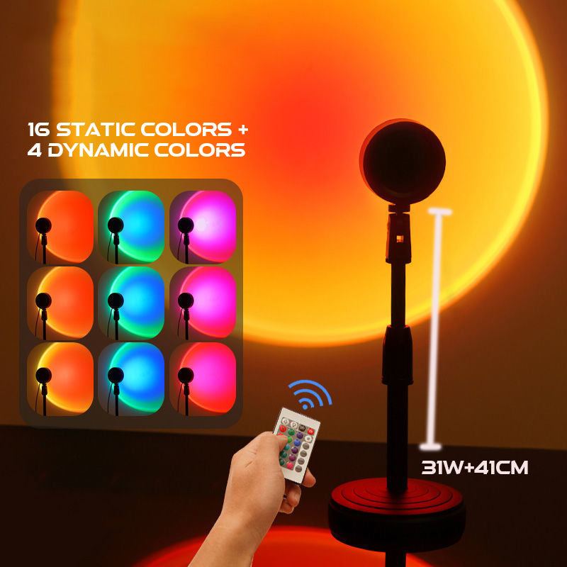 ChubbyVibe SunsetBeam - 180° Adjustable Sunset Projector - 4 Mode RGB Mood Light with Remote