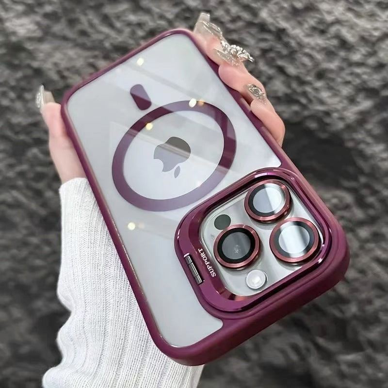 Clear MagSafe Case with Built-In Kickstand & Lens Protector