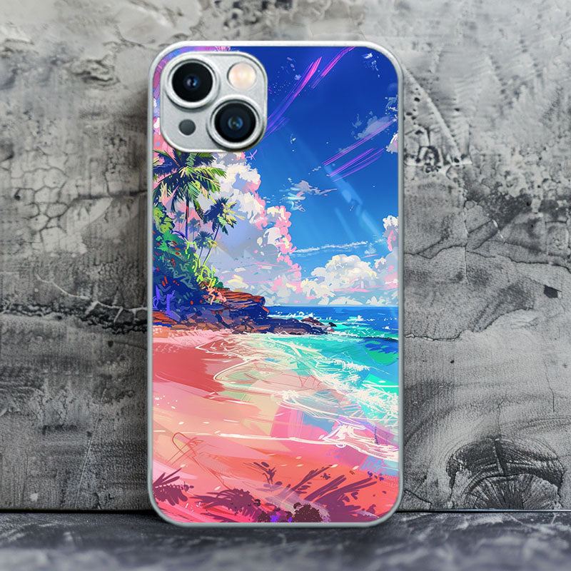 "CoastalGlimpse" Special Designed Glass Material iPhone Case