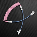 "Color-Blocked Chubby" 2-In-1 90° Elbow Spring Silicone Braided Cable