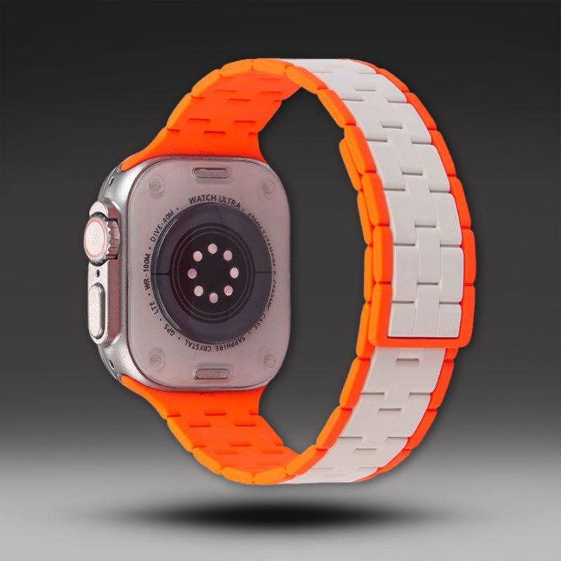 Color Blocking Fashion Magnetic Silicone Band for Apple Watch