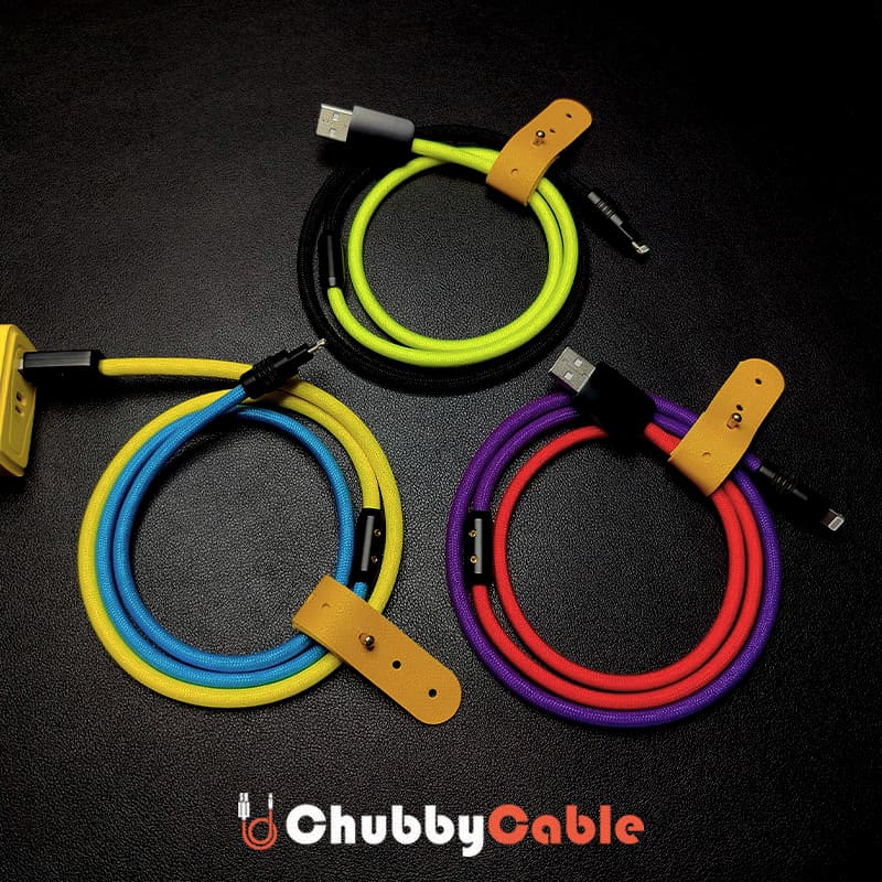 "ColorWeave Chubby" Vibrant Dual-Tone 100W Fast Charge Cable - More Colors