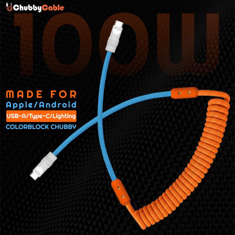 ColorBlock Chubby Spring Charging Cable | ChubbyCable – Chubbycable