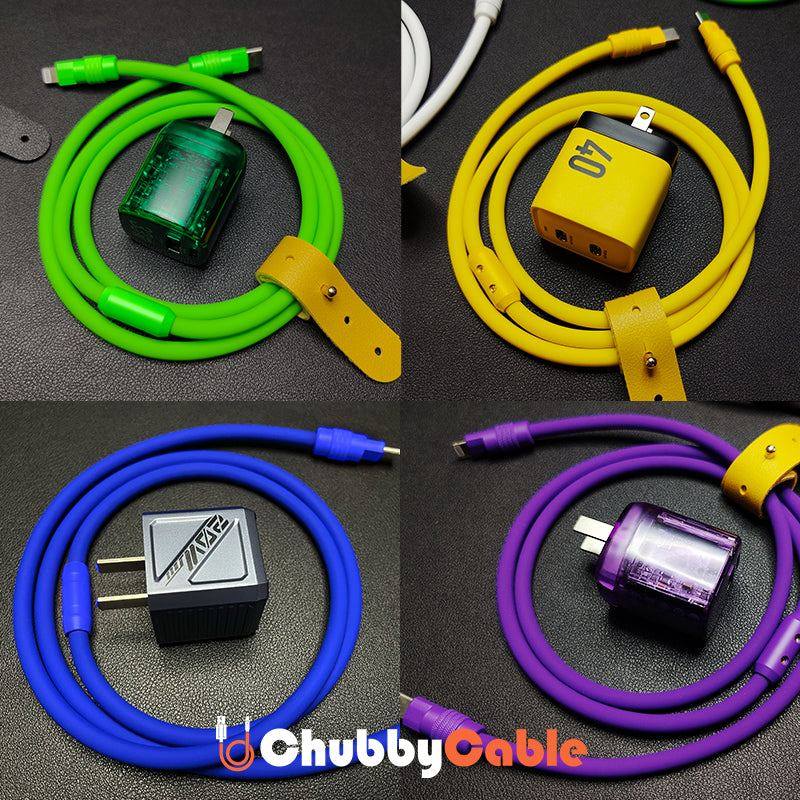 "Colorful Chubby Cable Kit" Fast Charge Cable & Charger