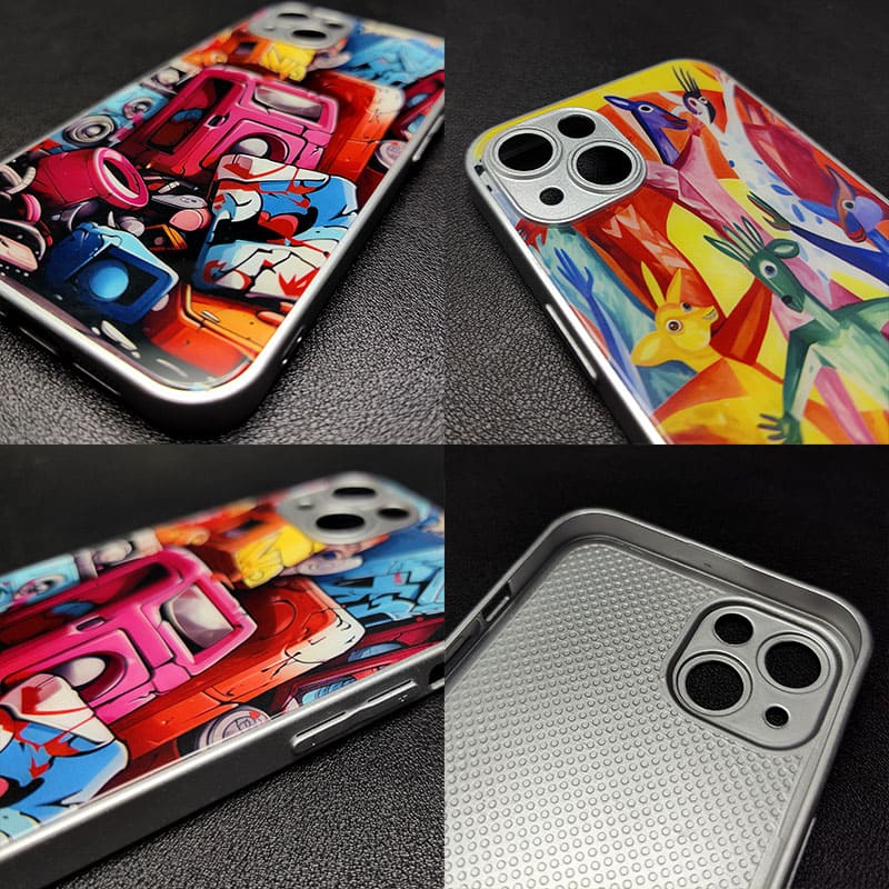 "ColorfulHeartSplash" Special Designed Glass Material iPhone Case