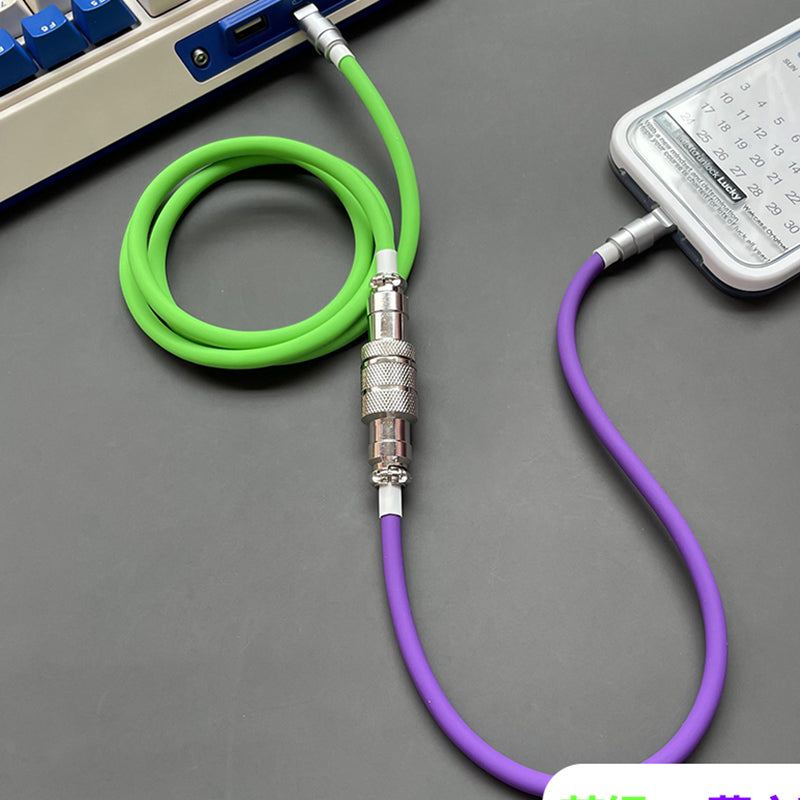 Colour-blocking Type-C Car Keyboard Charging Cable