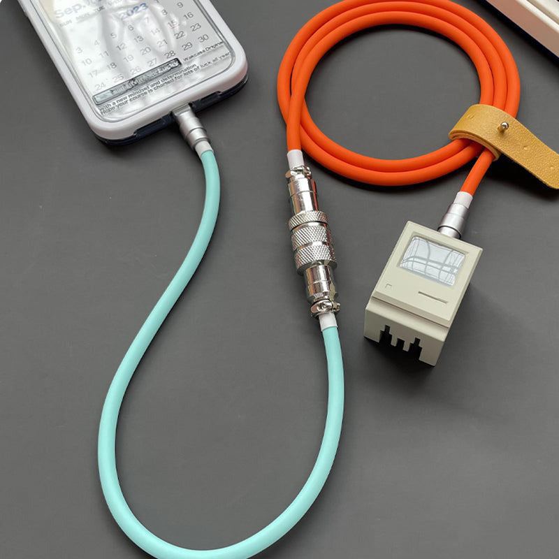 Colour-blocking Type-C Car Keyboard Charging Cable