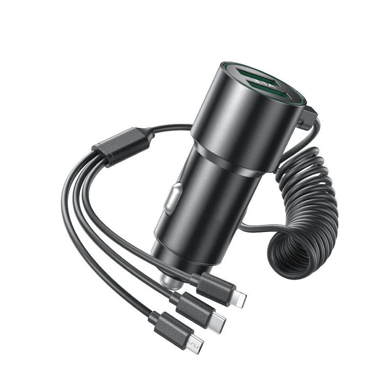 "Cyber" 5-In-1 33W Fast Car Charger With Spring Cable