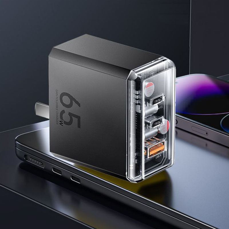 "Cyber" 65w Gallium Nitride Fast Charging Three-Port Smart Shunt Charger