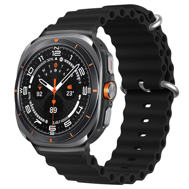 Double Buckle Wave Silicone Strap For Galaxy Watch Ultra