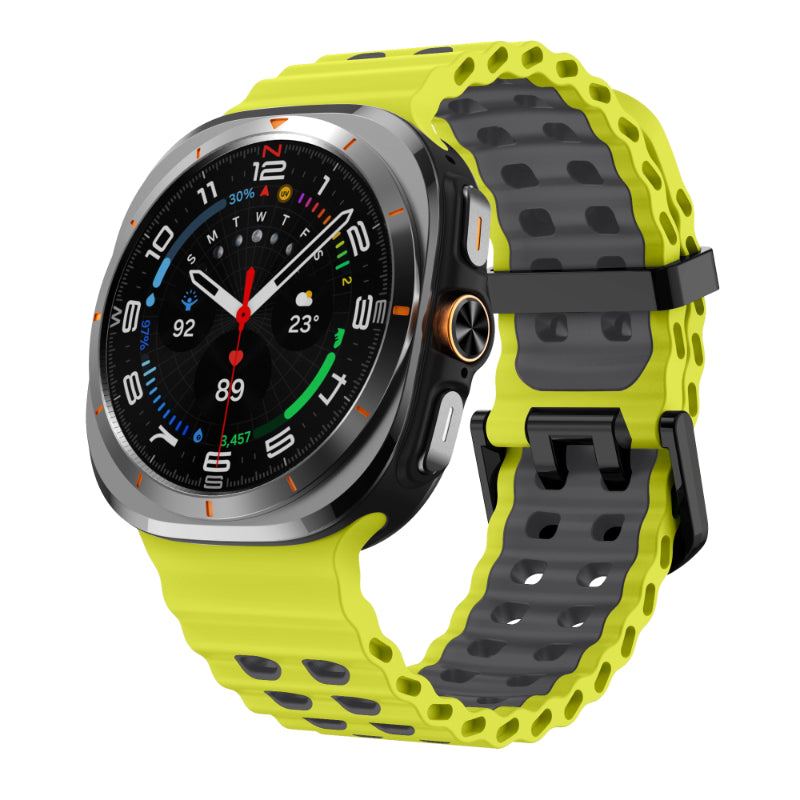 "Dual-Tone"Marine Silicone Double Buckle Sports Band for Samsung Galaxy Watch7 Ultra