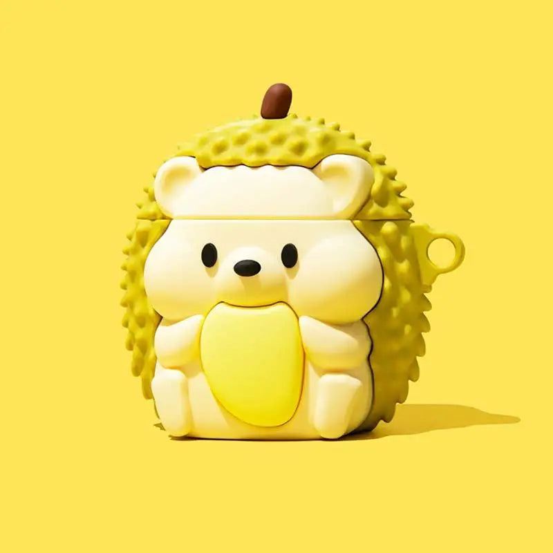 "Durian Hedgehog" Creative Silicone AirPods Case