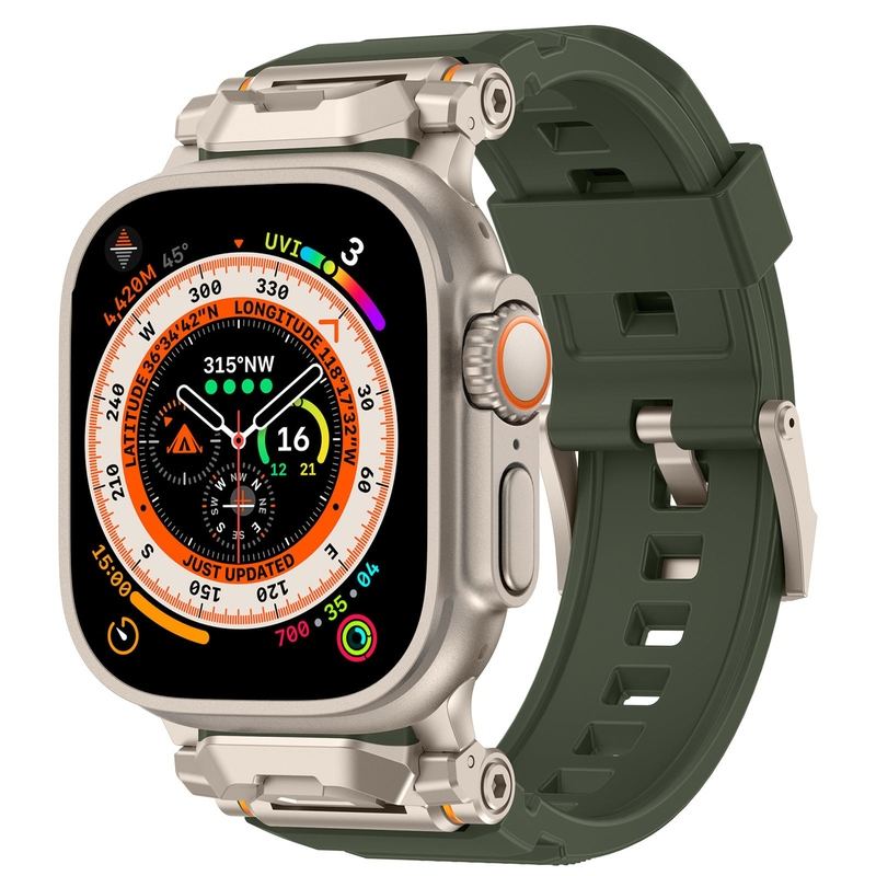 Explore Metal Connector Silicone Strap for Apple Watch