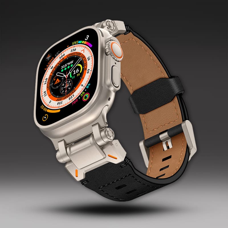 "Extravagant Band" Titanium Connector Leather Band for Apple Watch