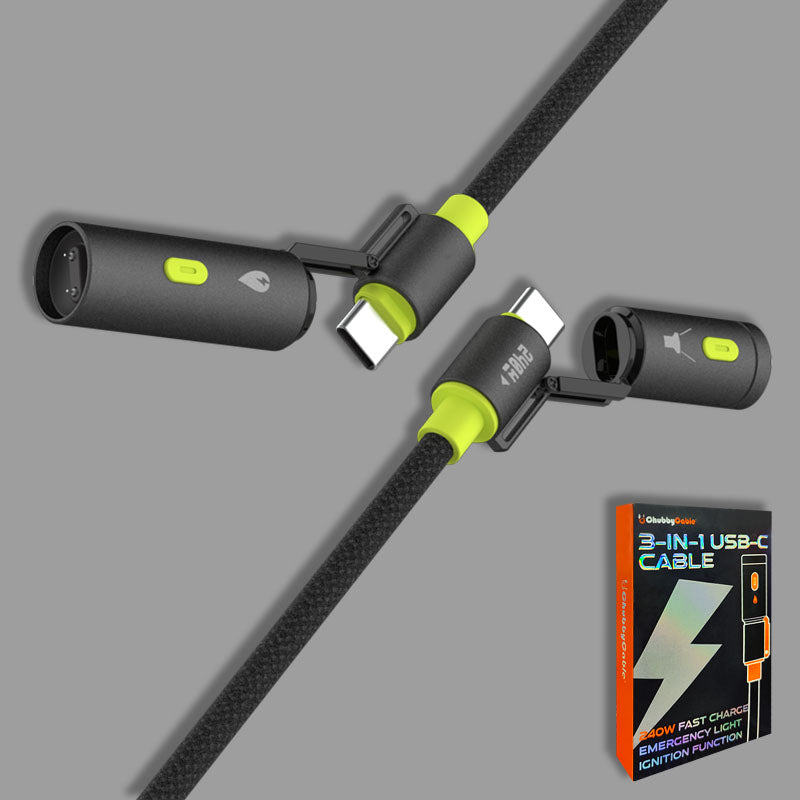 Free ChubbyWild 240W Rugged Charging Cable – Arc Ignite & Emergency Light, Outdoor Power Pro