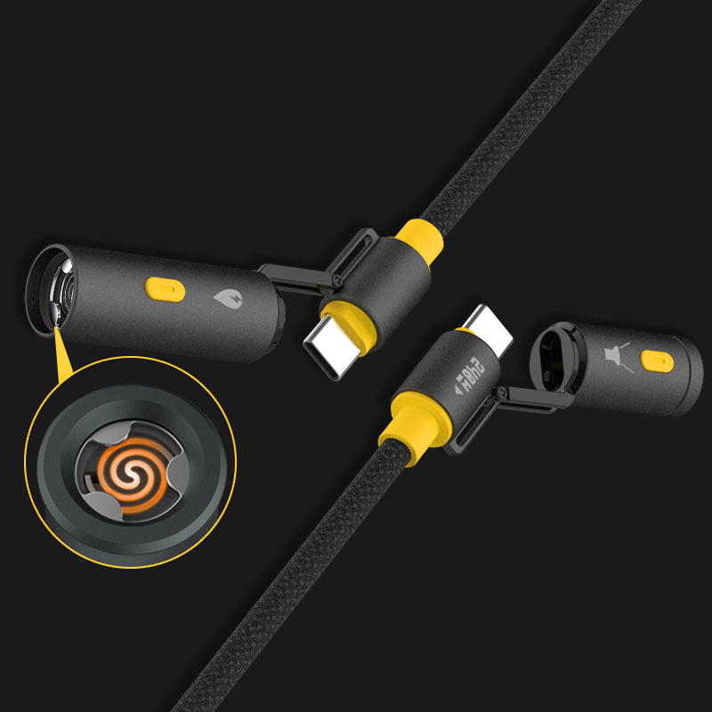 Free ChubbyWild 240W Rugged Charging Cable – Coil Ignite & Emergency Light, Outdoor Power Pro