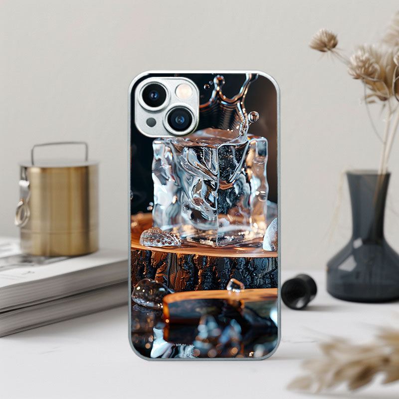 "FrozenDropMoment" Special Designed Glass Material iPhone Case