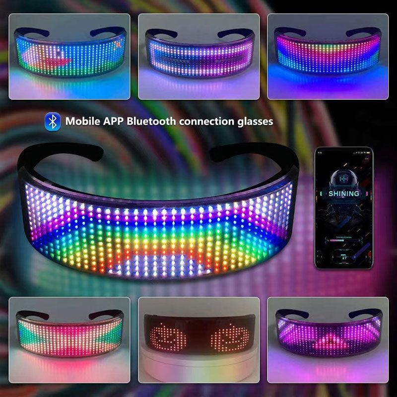 Full Color Luminous Seven Color Changing Controllable DIY Glasses