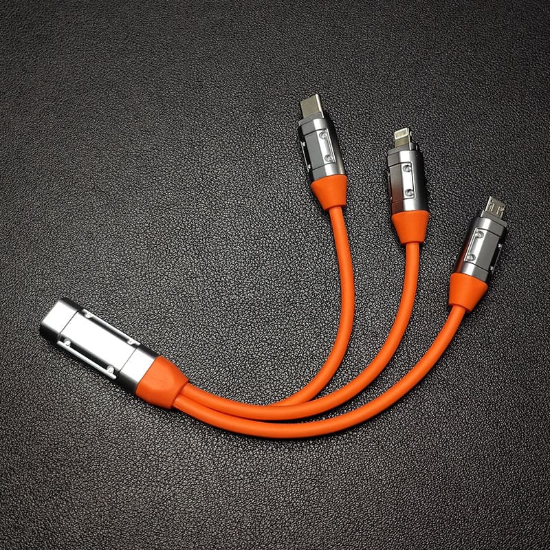 "Full-equipped Chubby" 6-in-1 240W Fast Charging Car Spring Cable