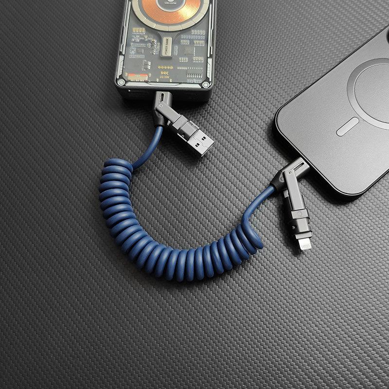 "Full-equipped Chubby" 6-in-1 240W Fast Charging Spring Cable
