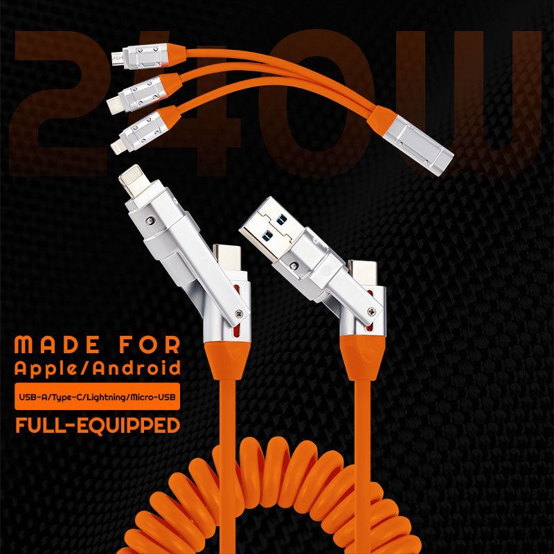 Iphone Spring Cable 6-in-1 Fast Charging Car Spring Cable | ChubbyCable – Chubbycable