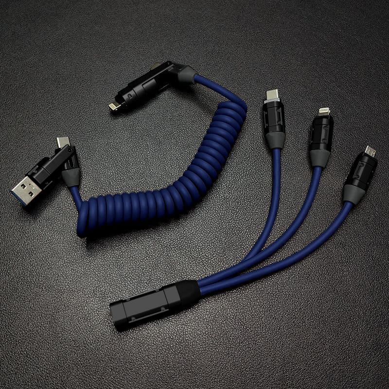 "Full-equipped Chubby" 6-in-1 240W Fast Charging Spring Cable