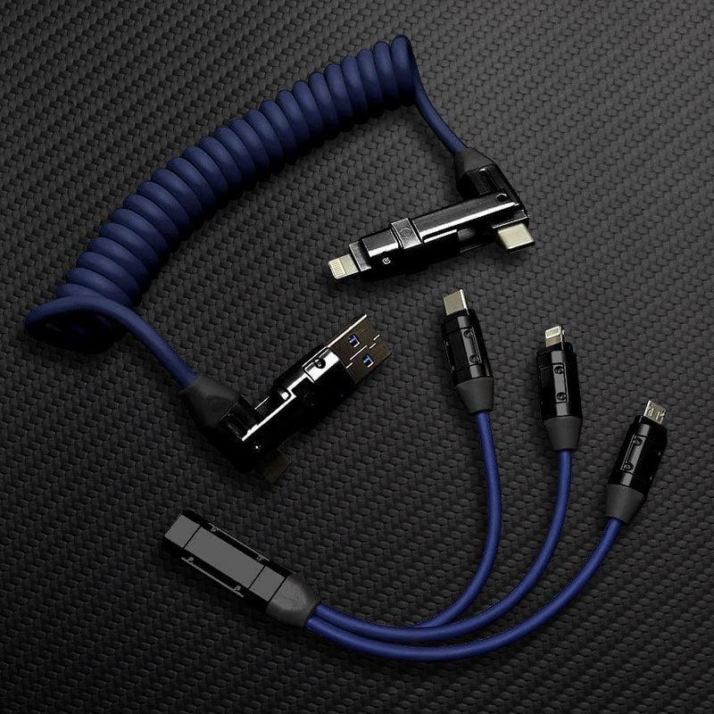 "Full-equipped Chubby" 6-in-1 240W Fast Charging Spring Cable