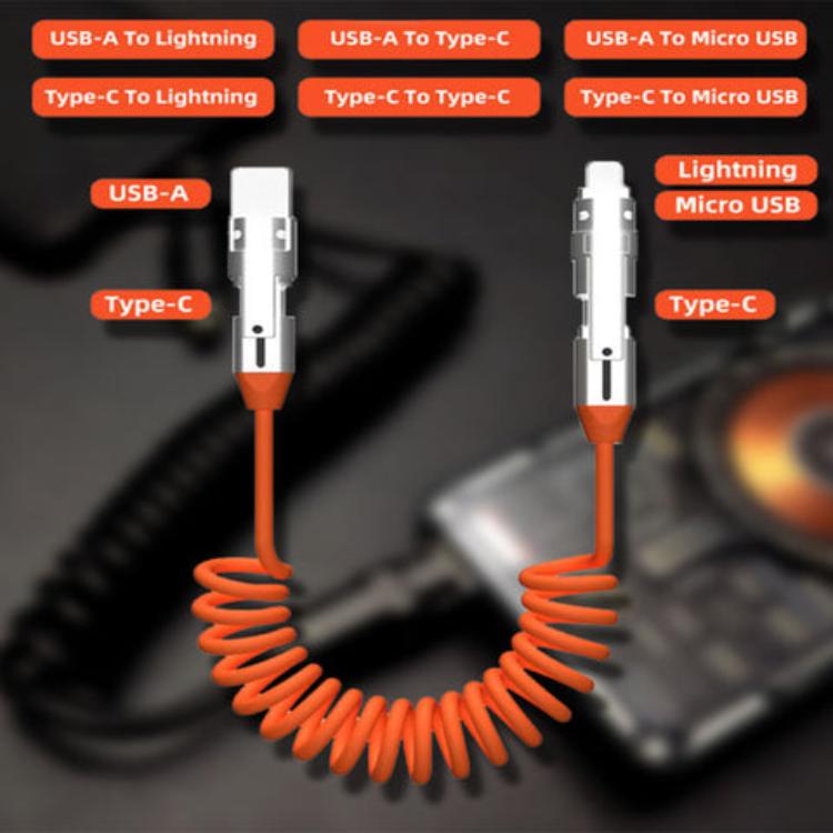 "Full-equipped Chubby" 6-in-1 240W Fast Charging Spring Cable