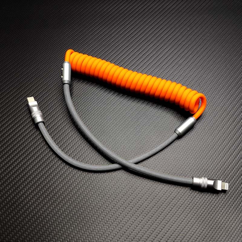 "Colorblock Chubby" Spring Braided Silicone Charge Cable