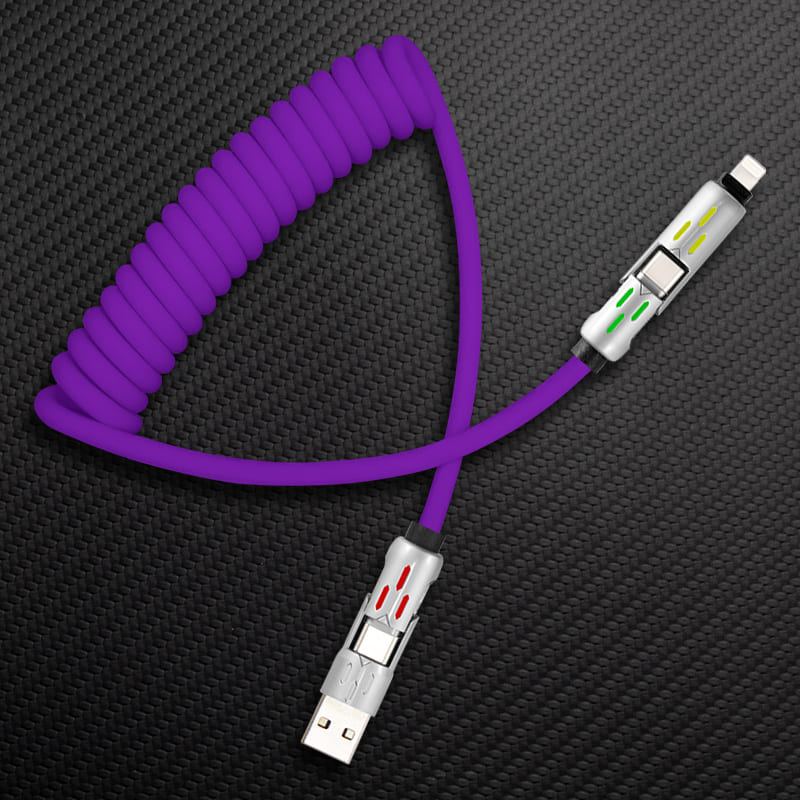 GlowCharge Pro 240W 4-in-1 Car Cable | ChubbyCable – Chubbycable