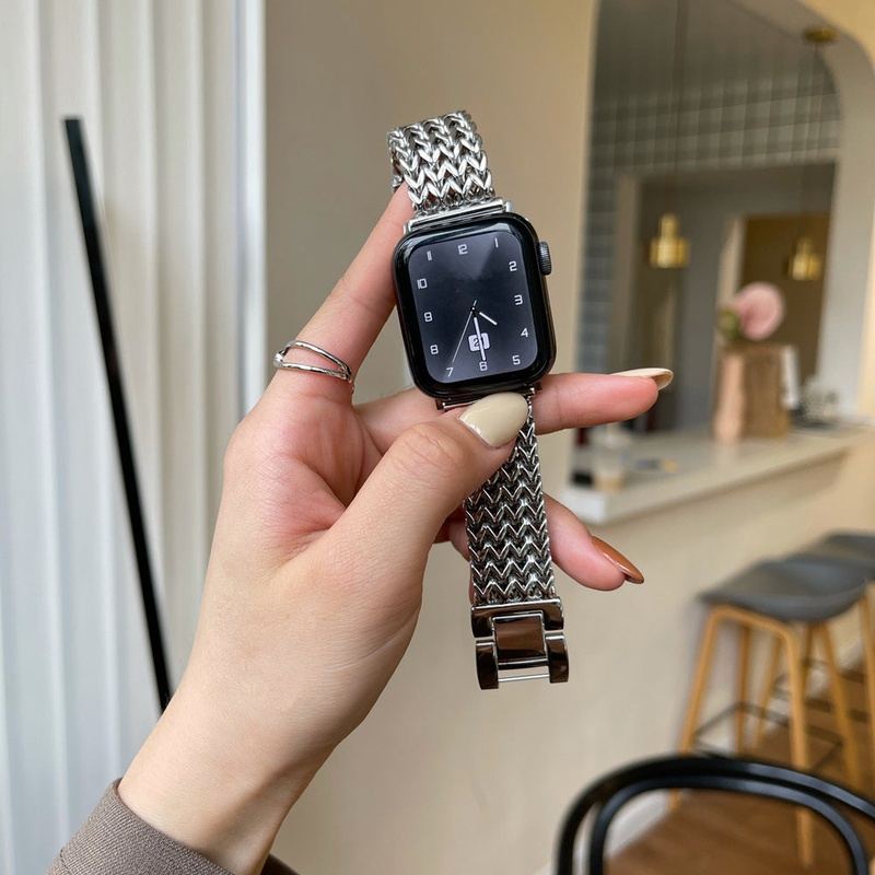 Heart Braided Stainless Steel Band For Apple Watch
