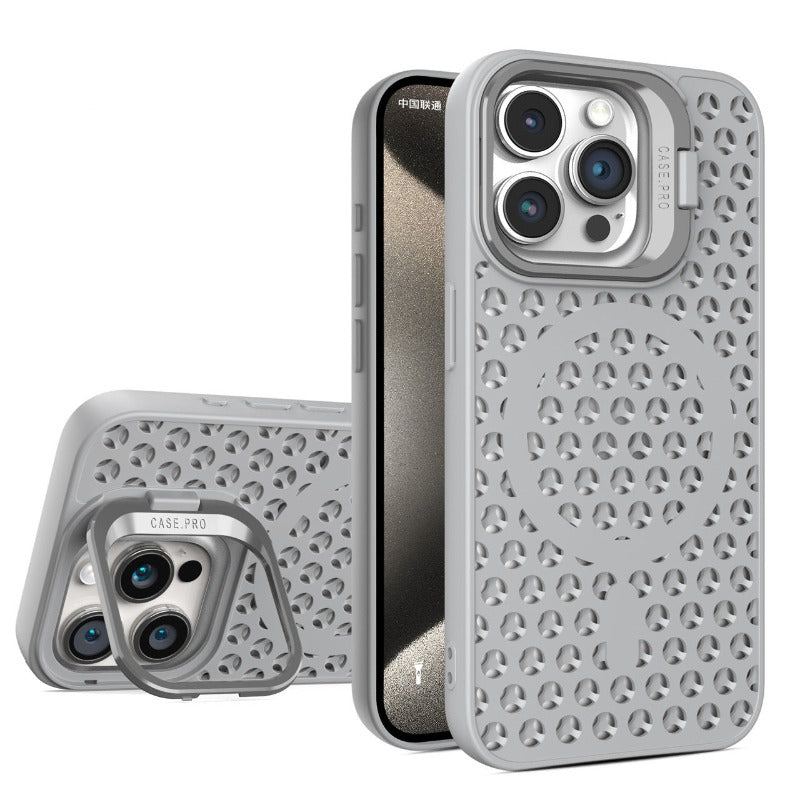 Heat Dissipation Grid Magsafe Magnetic iPhone Case With Lens Holder