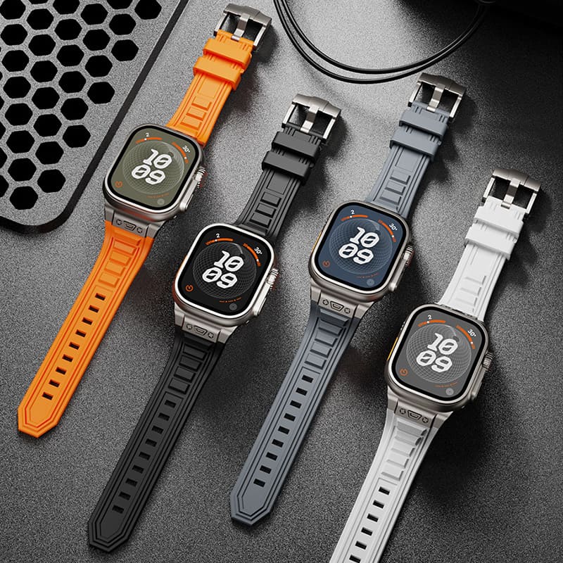 High-Elastic Silicone Stainless Steel Band For Apple Watch