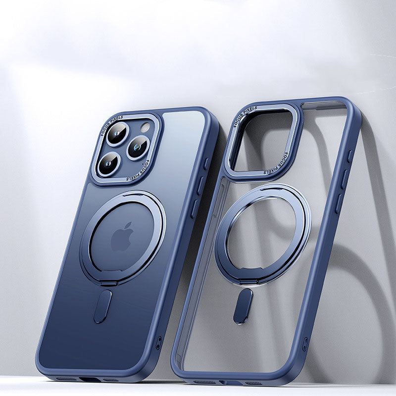 Highly Transparent Fully Covered Rotating Magnetic Bracket Case Suitable For iphone