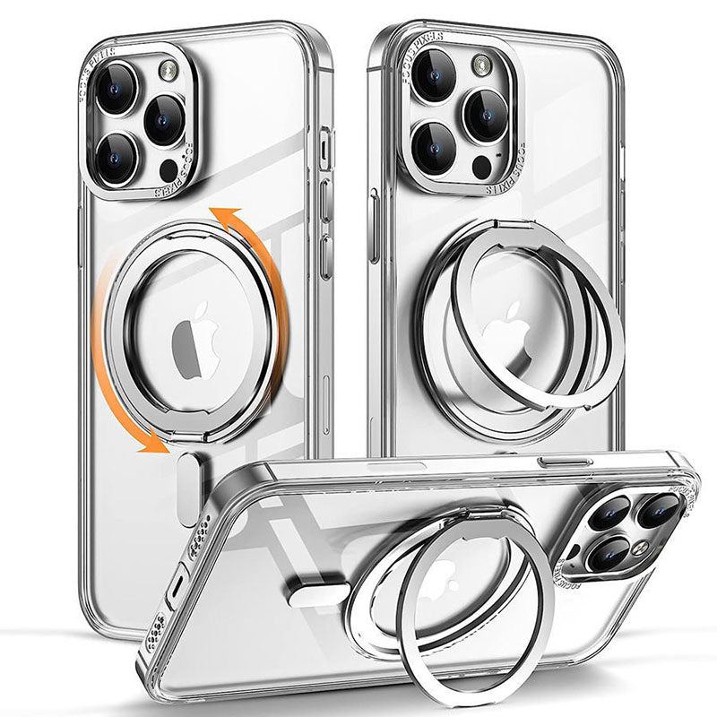Highly Transparent Fully Covered Rotating Magnetic Bracket Case Suitable For iphone