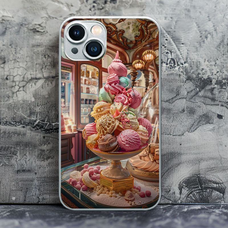 "IceCreamTableTop" Special Designed Glass Material iPhone Case