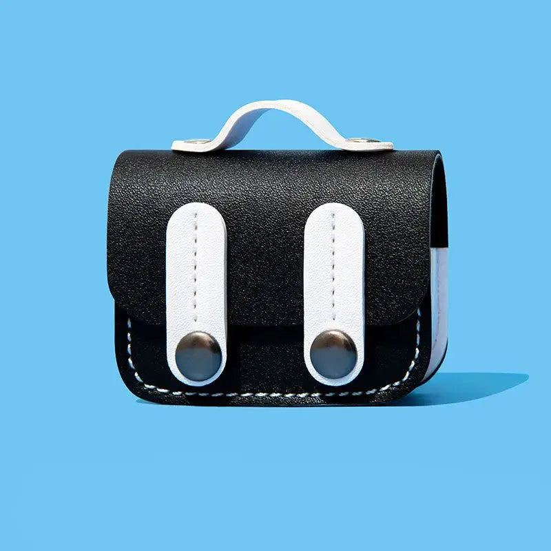 "Leather School Bag" Creative Silicone AirPods Case