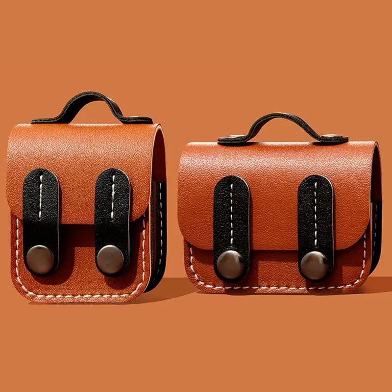 "Leather School Bag" Creative Silicone AirPods Case