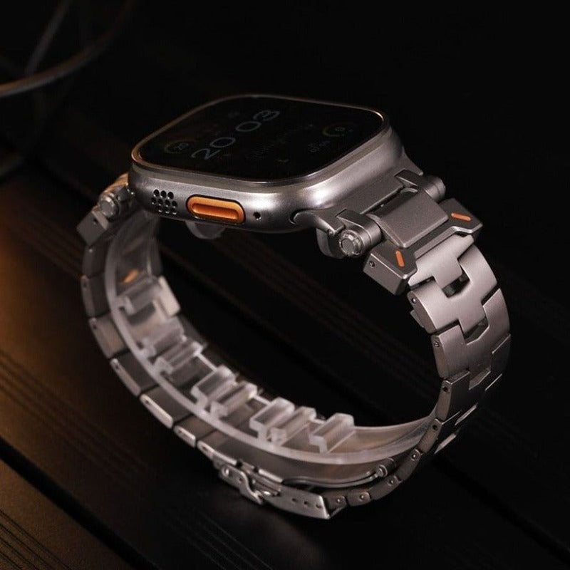 "Luxury Band" Metal Titanium Butterfly Buckle Strap for Apple Watch