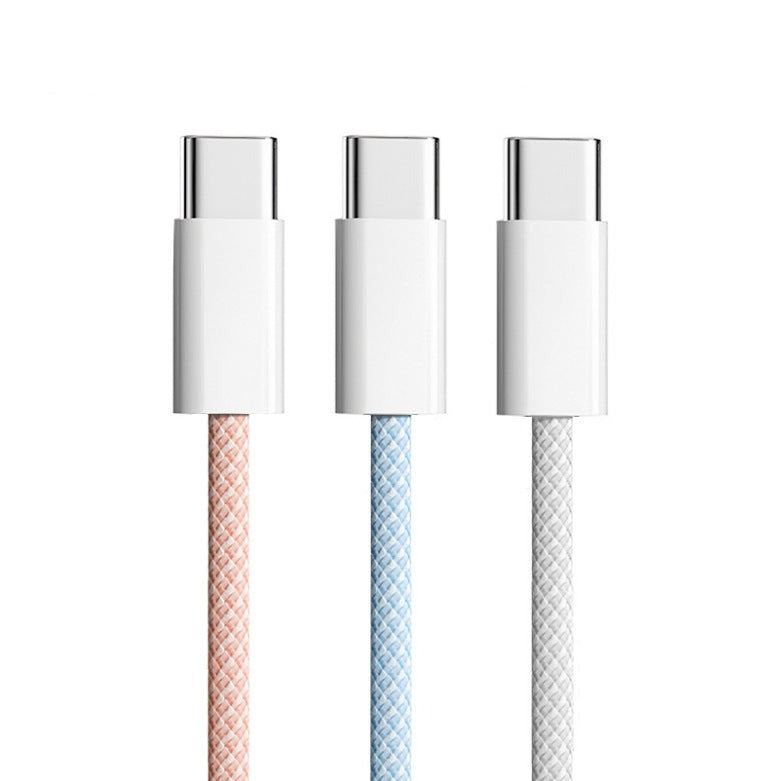 Macaron Braided Fast Charging Cable For iPhone 15