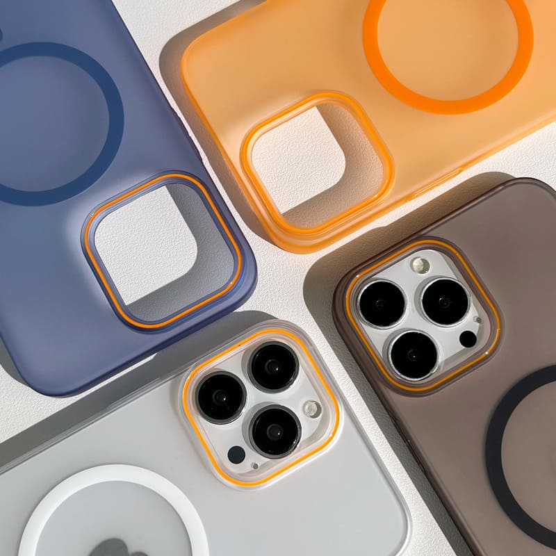 Magnetic Colorblock Slim Matte Case – Soft-Touch iPhone 17