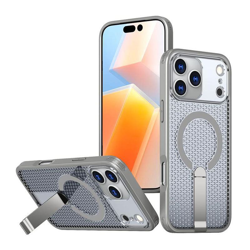 Magnetic Cooling Case For iPhone 17 - Honeycomb Design & Invisible Kickstand