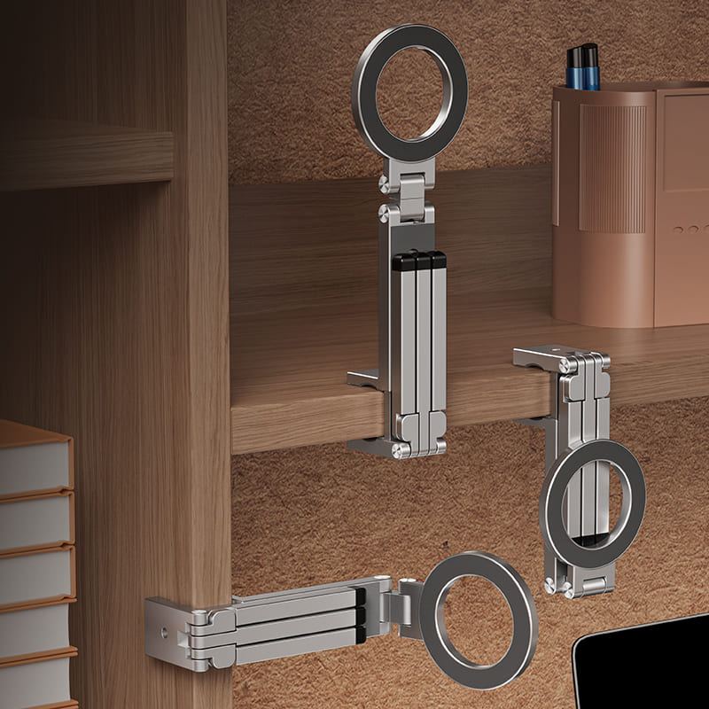 Magnetic Foldable Alloy Desktop Phone Stand – Foldable, 360° Rotatable & Travel-Friendly