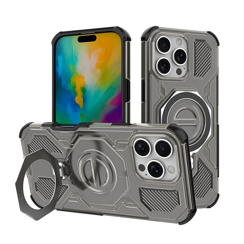 Magnetic Kickstand Clear Airbag Shockproof Case For iPhone 17