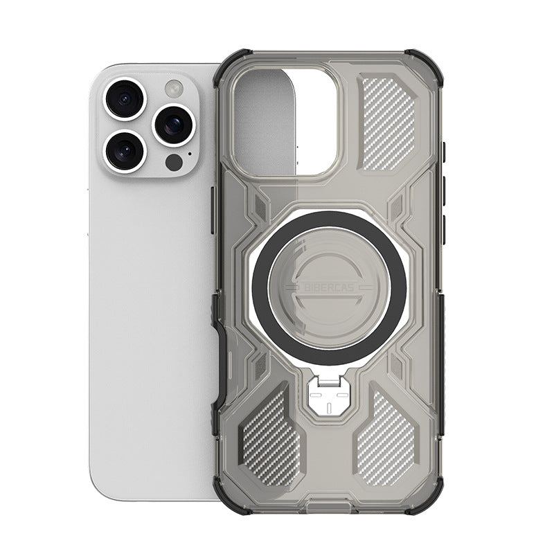 Magnetic Kickstand Clear Airbag Shockproof Case For iPhone 17