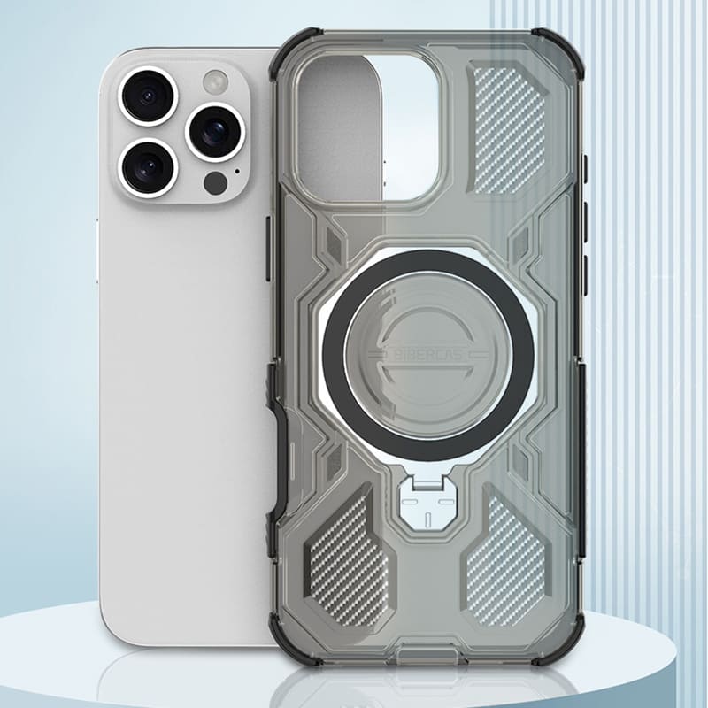 Magnetic Kickstand Clear Airbag Shockproof Case For iPhone 17